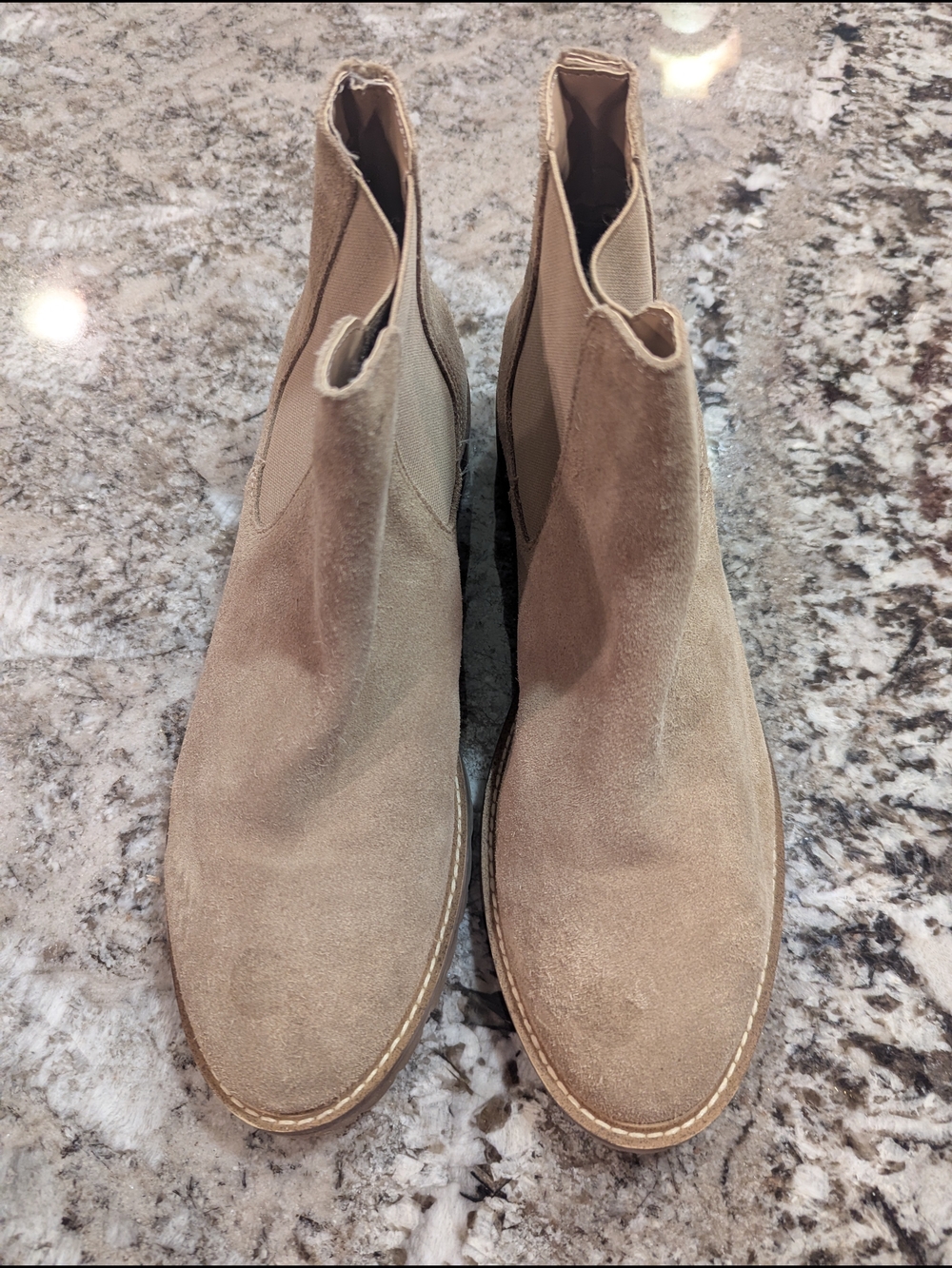 Steve Madden Women's Suede Chelsea Booties in Taupe